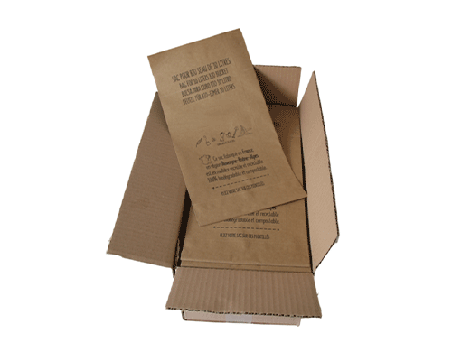 carton de sac kraft compostable de 10 litres