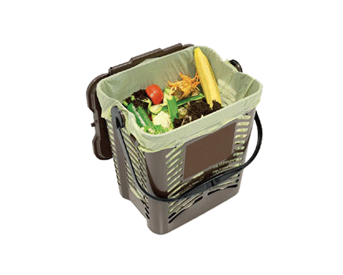 bioseau ajouré avec sac en amidon compostable 