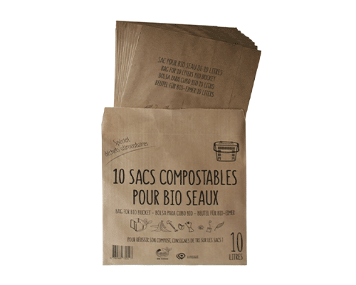 botte sac kraft compostable de 10 litres